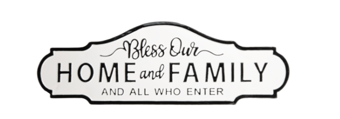 Embossed Bless our Home & Family Wall Sign