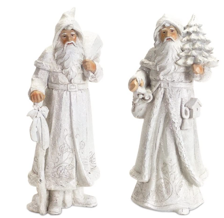 White Santa Figurines - 2 Styles