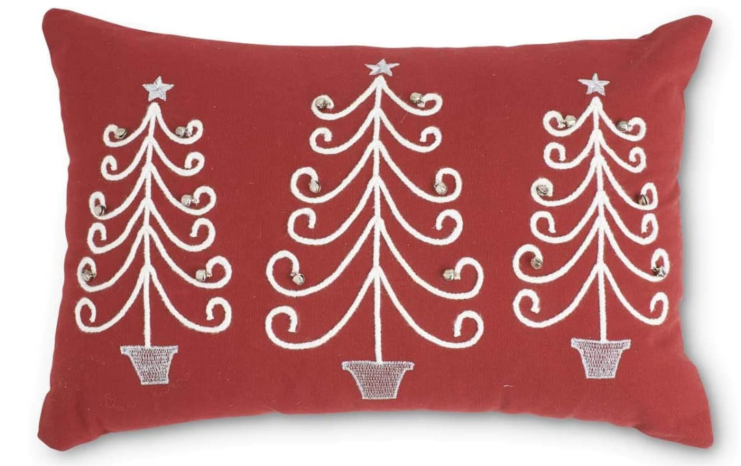 Red Rectangular Christmas Tree Pillow