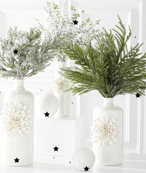 Glittered Icy Fir Pine Branch