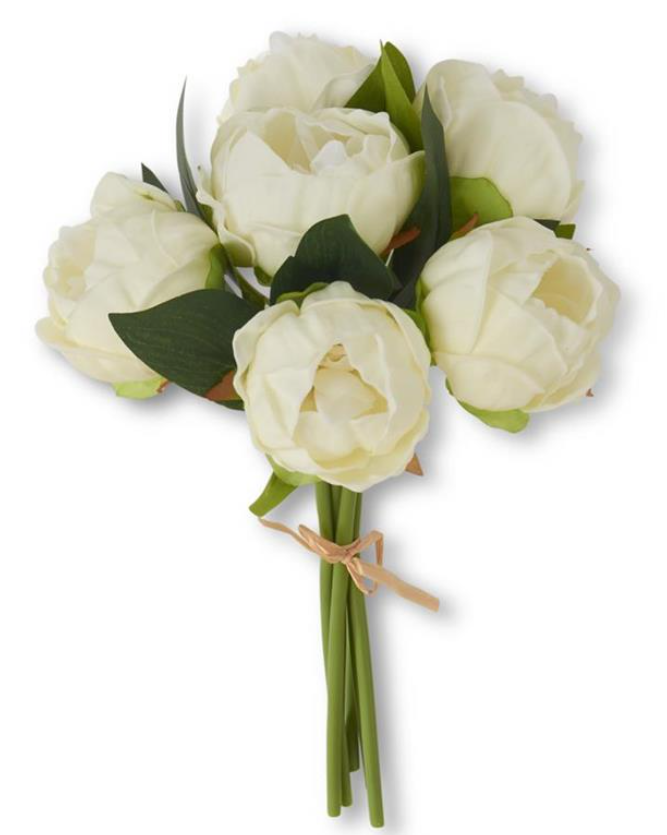 White Real Touch Peony Bundle