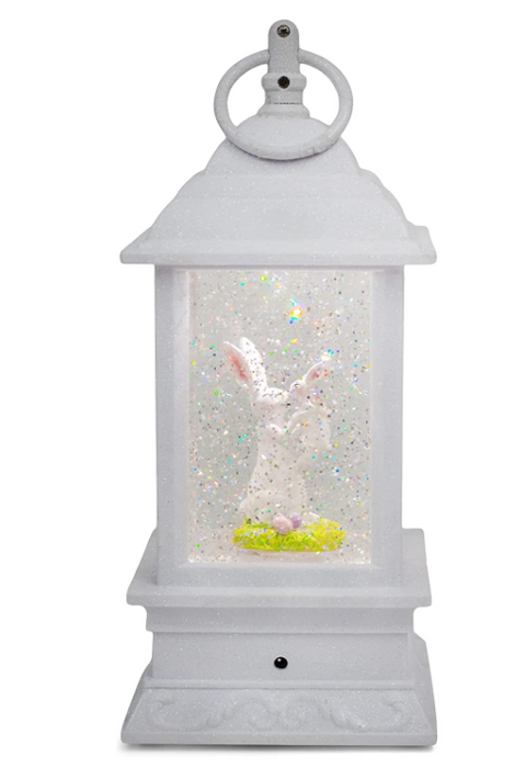 Momma and Baby Bunny Classic White Snow Globe