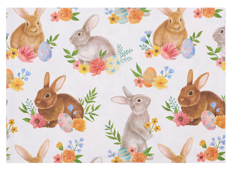 Spring Flora Bunny Placemat - Set of 4