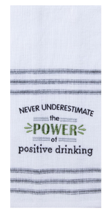 Snarkasms Positive Drinking Embroidered Tea Towel