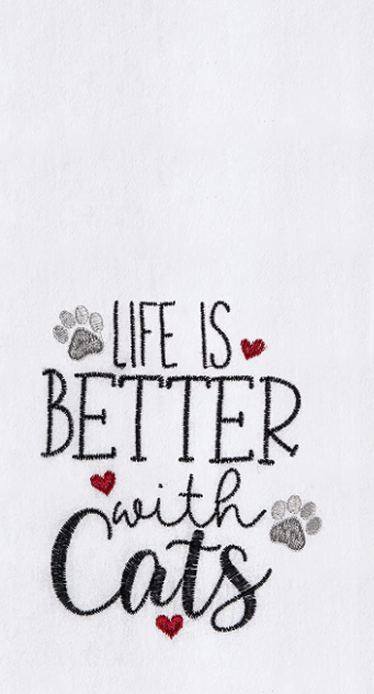 Life is Better with Cats Kitchen Towel Dishtowel
