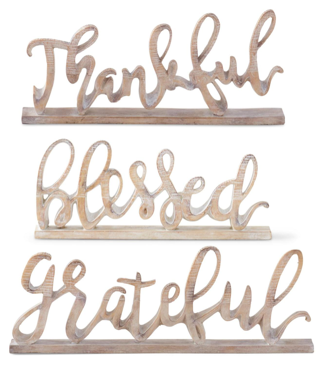 Wood Grain Tabletop Cutouts Signs - 3 Options