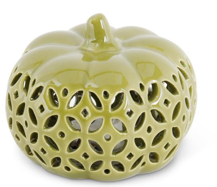 Ceramic Cutout LED Pumpkin - 3 Colors