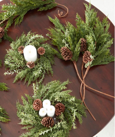 Twig Pine & Myrtle Branch w/Green Berries