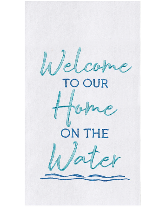 Home by The Water Flour Sack Kitchen Towel Dishtowel