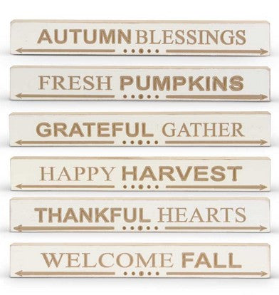 Engraved Wood Harvest Message - 6 Styles