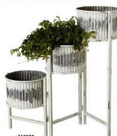 Distressed White 3-Tier Planter Stand
