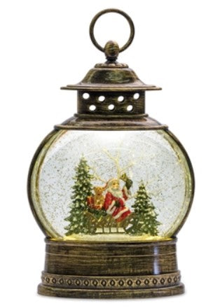 Santa & Tree Lighted Water Lantern