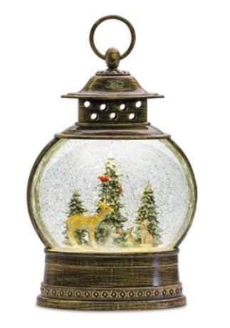 Deer & Tree Lighted Water Lantern