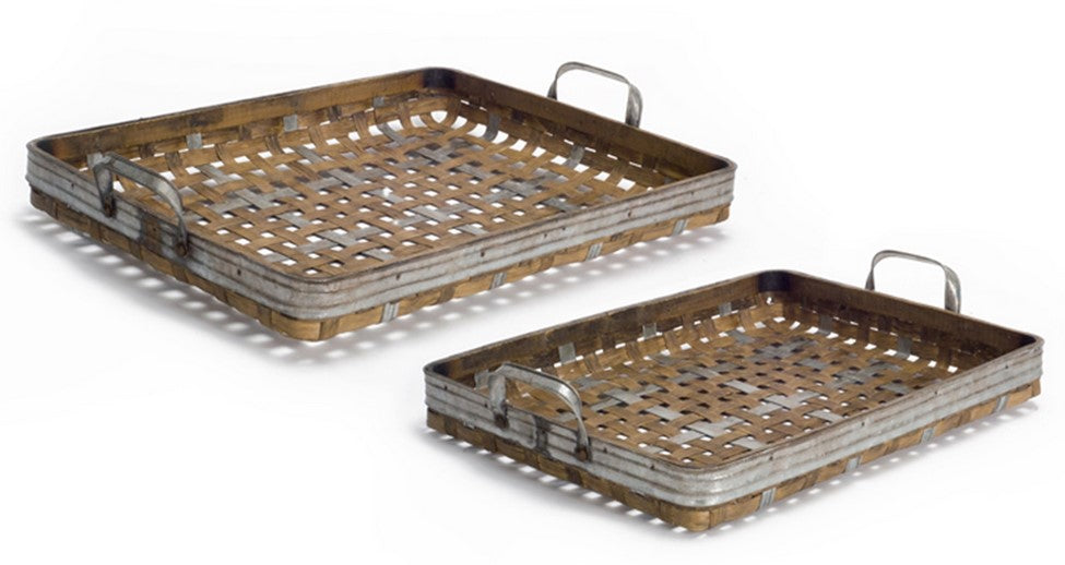Bamboo Woven with Metal Slat Trays - 3 Options
