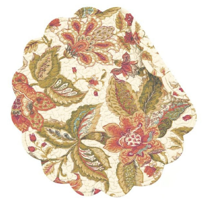 Amelia Round Quilted Placemat - Set of 4