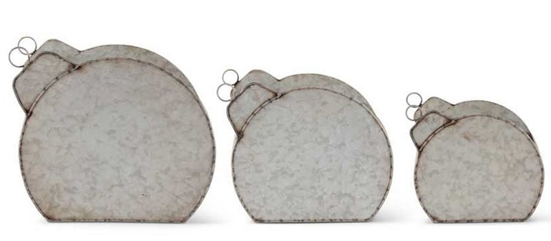 Galvanized Ornament Containers Shelf Sitter - 3 Sizes