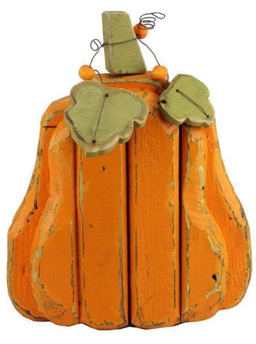 Wood Orange Pumpkin - 13"