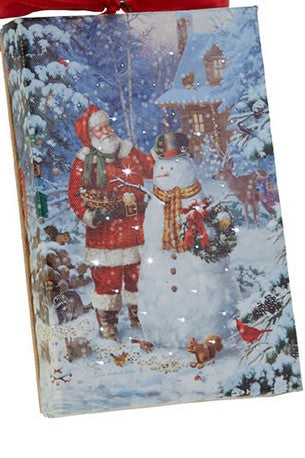 SNOWMAN LIGHTED PRINT ORNAMENT WITH EASEL BACK