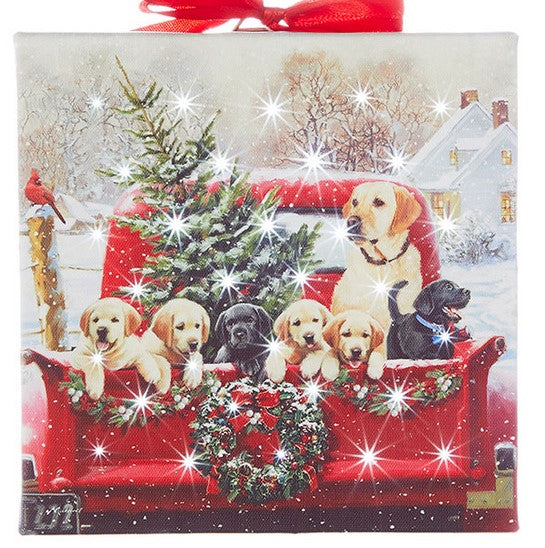 LABRADORS IN TRUCK LIGHTED PRINT - 2 Options