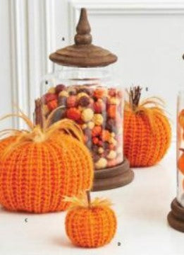 Orange Crochet Pumpkin - 3 Sizes