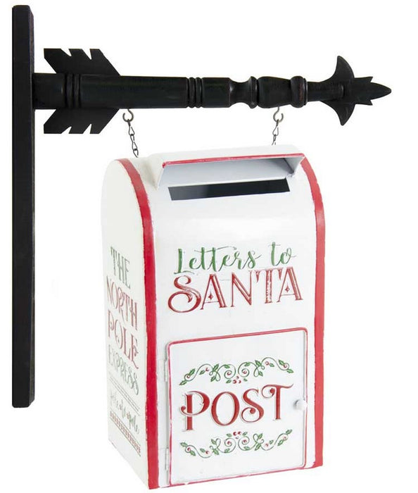 White Enameled Letters To Santa Mailbox Arrow Replacement