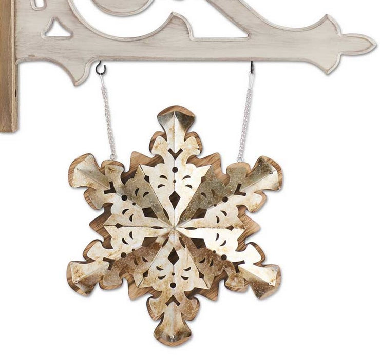 Wood and Metal Double Sided Snowflake Arrow Replacement