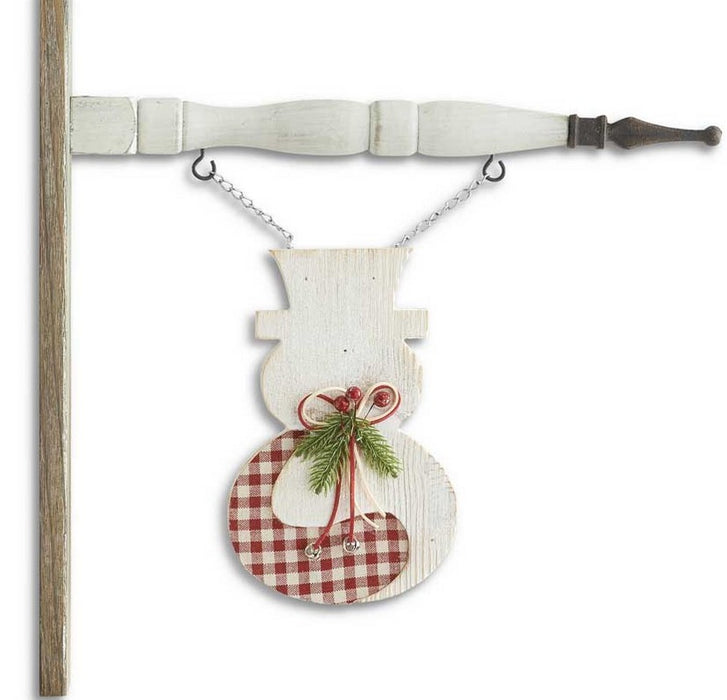 White and Red Gingham Double Sided Snowman Arrow Replacement