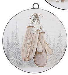 SKI LODGE DISC ORNAMENT- 3 Styles