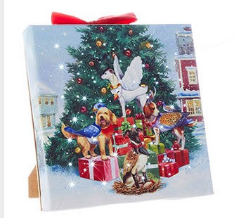 Dogs of Christmas Lighted Print with Easel Back- 5 Styles