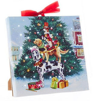 Dogs of Christmas Lighted Print with Easel Back- 5 Styles