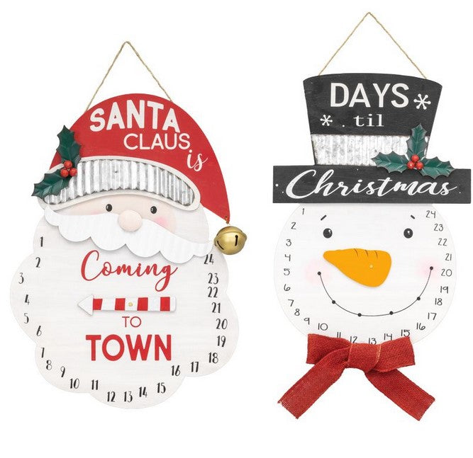 Santa/Snowman Countdown Hanger  - 2 Styles