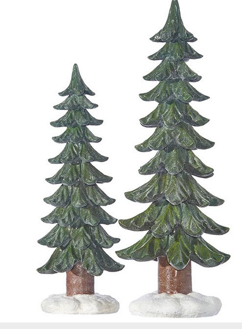 Glitter Green Trees - Set of 2