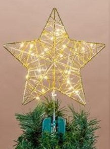 Electric Wire Wrapped Star Tree Topper - 2 Colors
