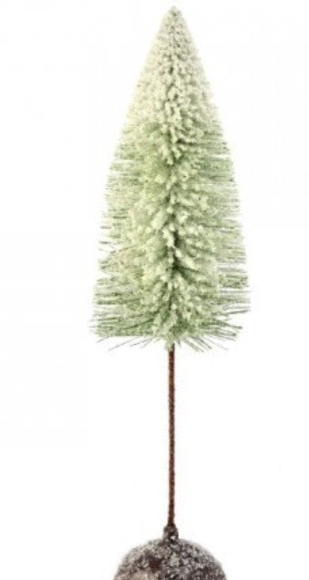Flocked Bottle Brush Tree on Stand - 18"