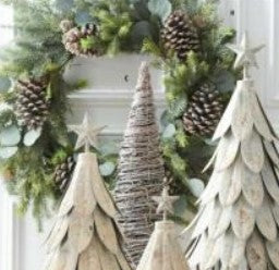 Frosted Fir Pine Wreath w/ Eucalyptus and Pinecones - 20"
