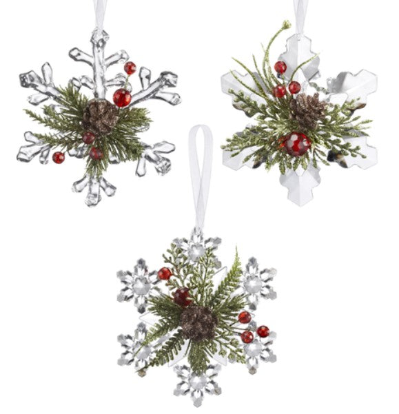 Mistletoe Krystal Pine Snowflakes- 4 Options