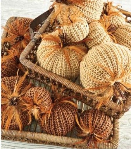 Brown Crochet Pumpkin - 3 Sizes