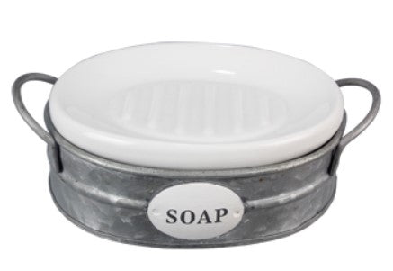 Soap Dish with Tin Basket