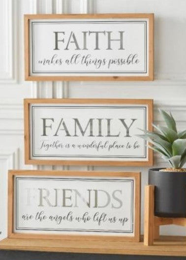 Enameled Inspirational Wall Sign Cutouts - 3 Styles