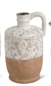 Ceramic Vases w/Tan Floral Pattern - 5 Styles