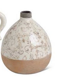 Ceramic Vases w/Tan Floral Pattern - 5 Styles