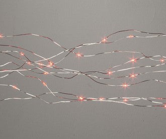 6ft Red LED String Electric - Silver Wire