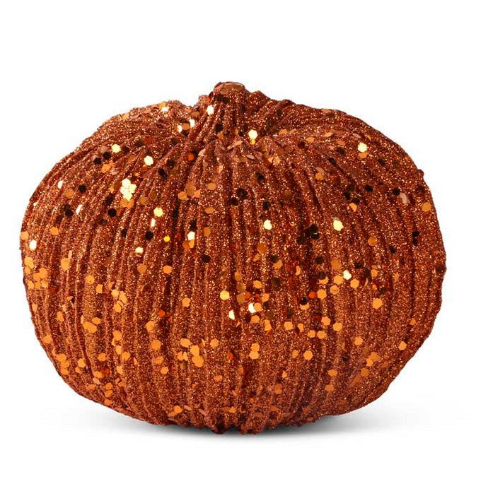 Orange Glitter and Sequin Pumpkin - 2 Sizes