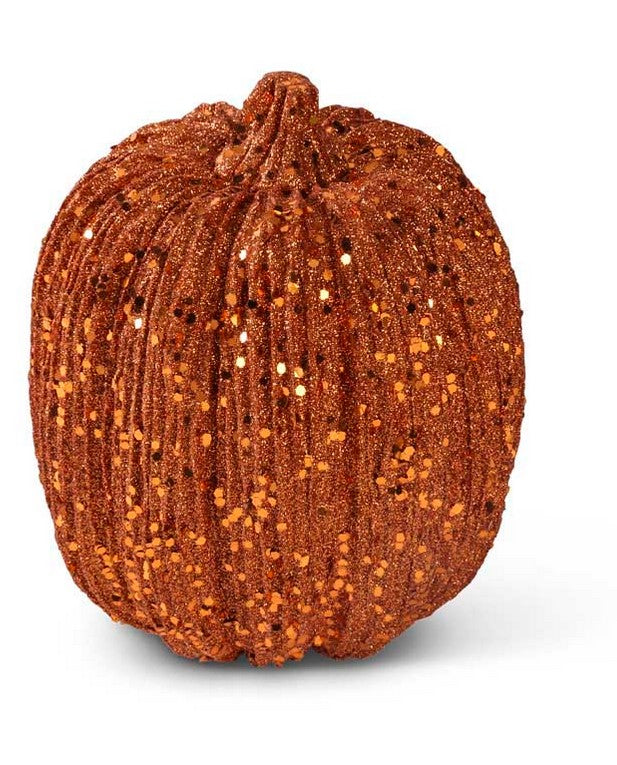 Orange Glitter and Sequin Pumpkin - 2 Sizes
