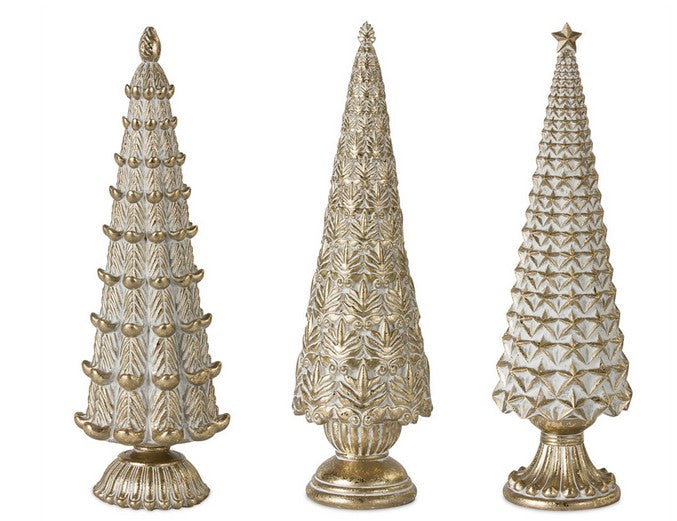 Gold Resin Trees - Set of 3