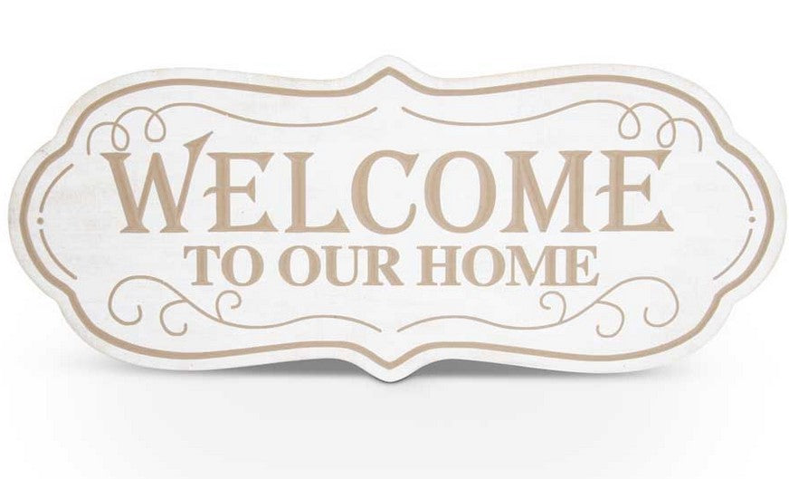 Wooden Oval WELCOME TO OUR HOME Wall Sign