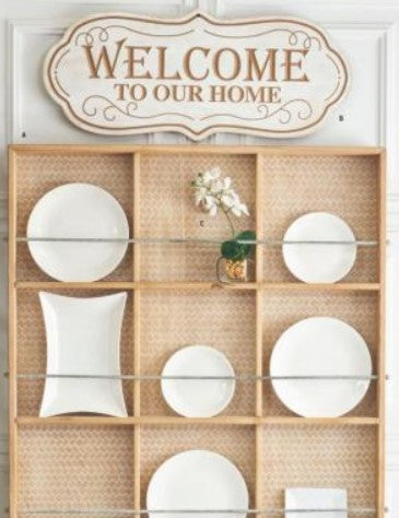 Wooden Oval WELCOME TO OUR HOME Wall Sign