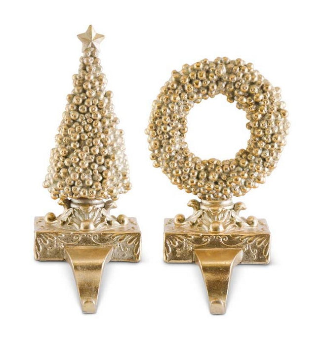 Antique Gold Resin Stocking Holders - 2 Options