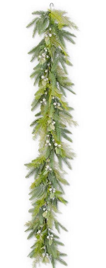 Mixed Pine w/Cream Pods Garland - 72"