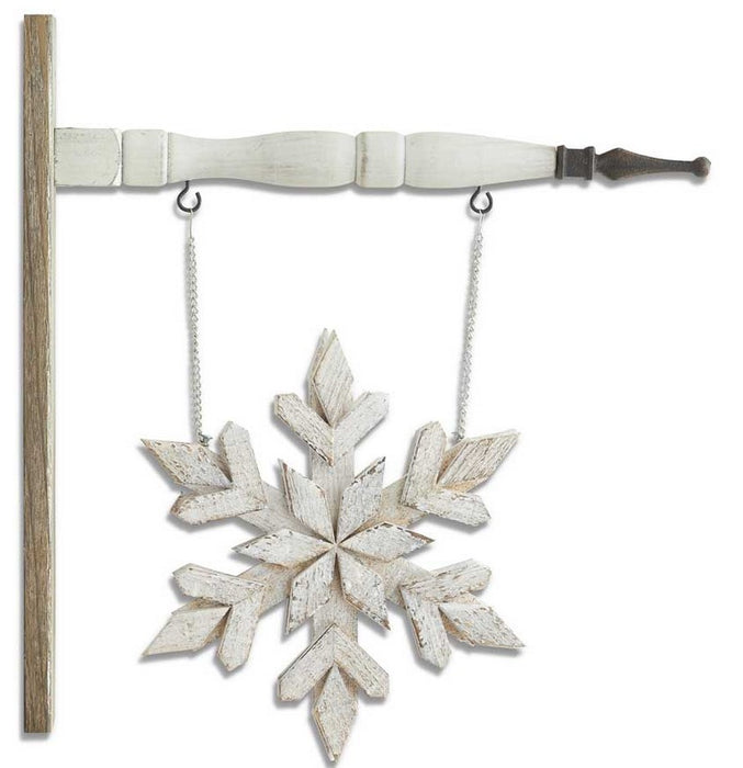 Whitewash Double Sided Wood Snowflake Arrow Replacement